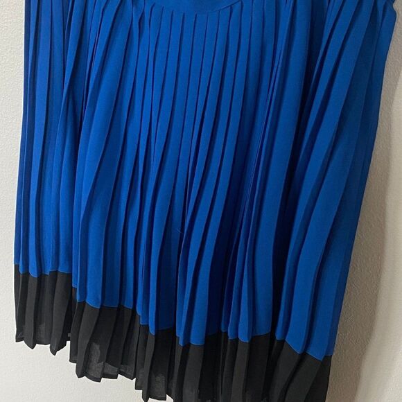 Vintage Laura Petites 80's-90's Pleated Skirt, Blue and Black, Size 16 - Picture 3 of 7